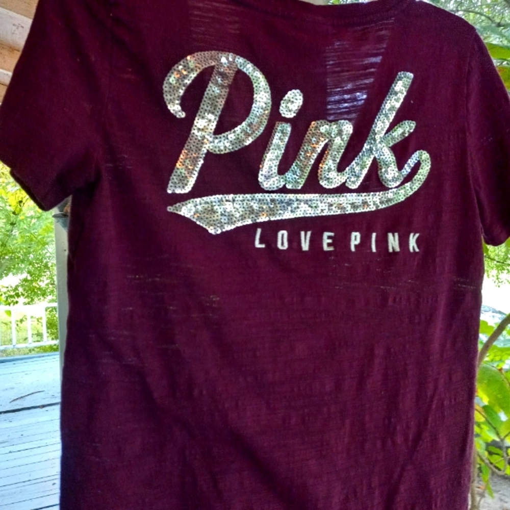 Pink Shirt with Silver Sequins Pink Love Pink